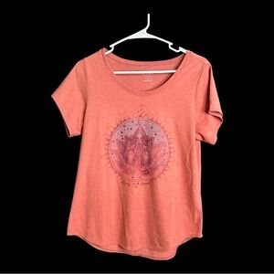 Lucky Brand Lotus Tee Peach Size Small Brand New